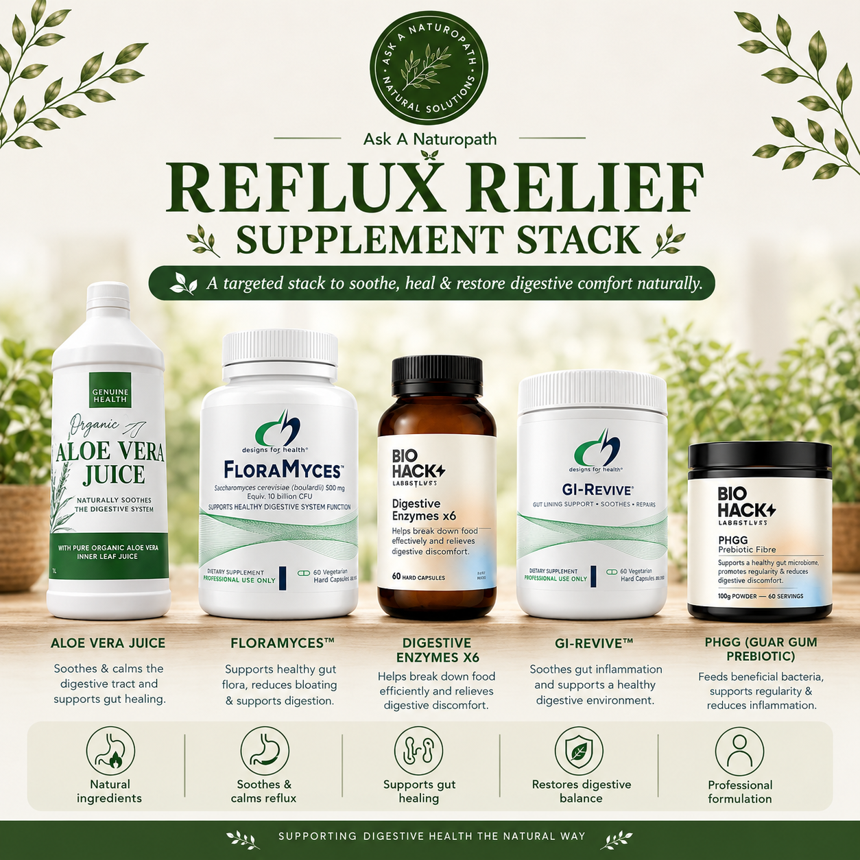 Reflux Relief Supplement Stack